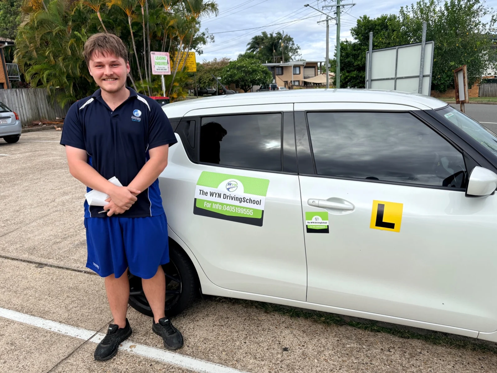 Koby after passing his driving test